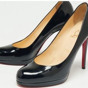 BRAND NEW CHRISTIAN LOUBOUTIN BLACK PATENT SIMPLE 120 PUMP SIZE 9-9.5/40